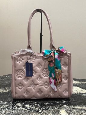 Adrienne Vittadini Pink Quilted Tote